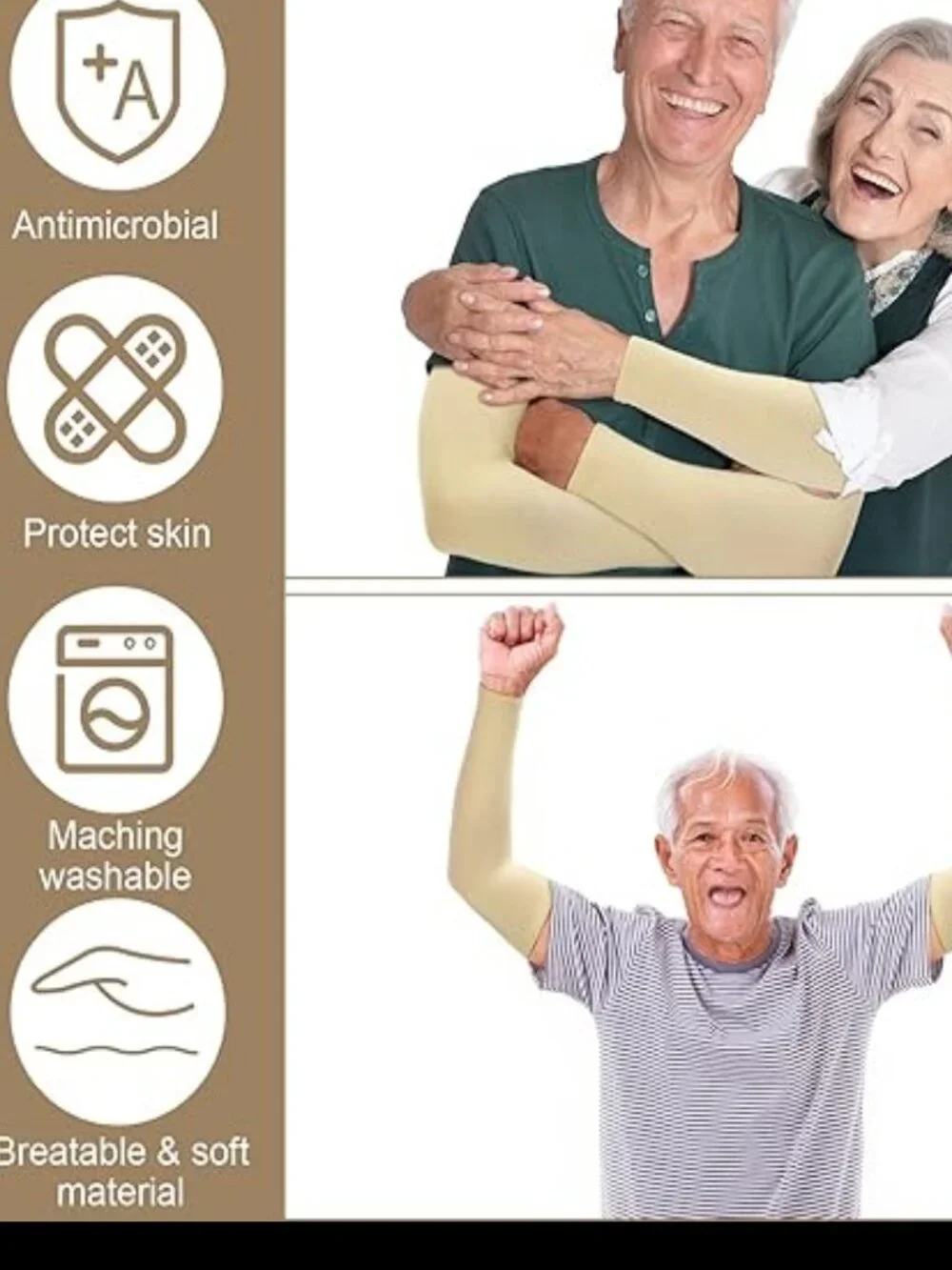 8 Pairs Protective Arm Sleeves for Thin Skin Bruise & Abrasion Protection